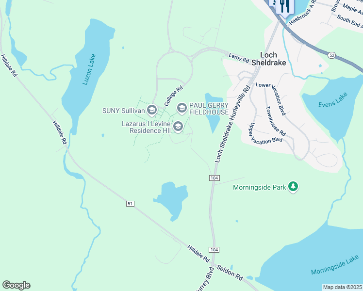 map of restaurants, bars, coffee shops, grocery stores, and more near 21 Greenway Lane in Loch Sheldrake
