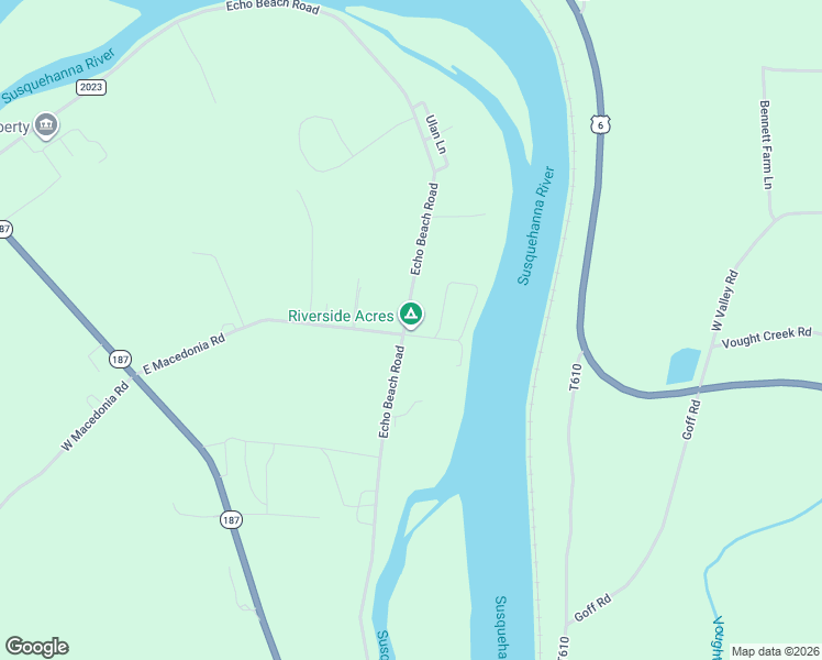 map of restaurants, bars, coffee shops, grocery stores, and more near 976 Echo Beach Road in Towanda