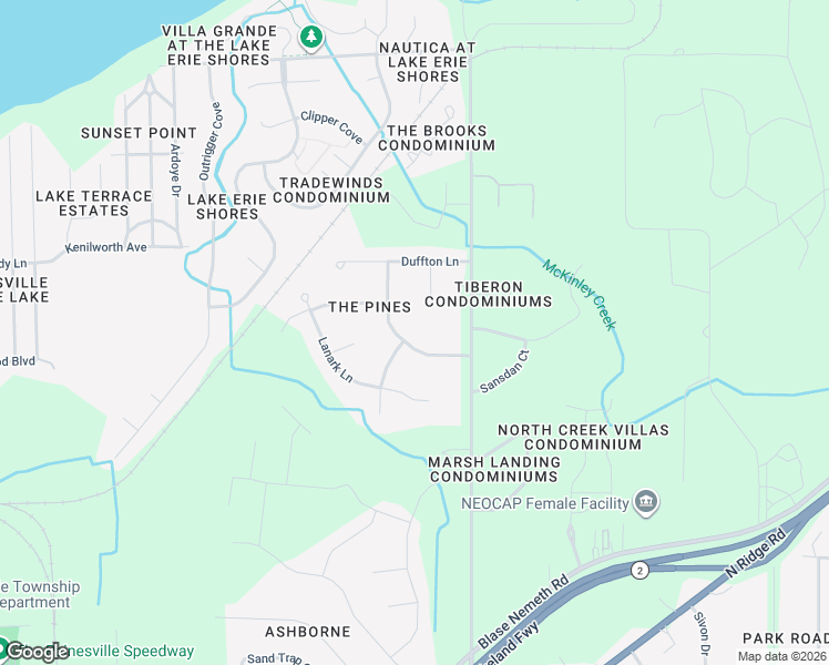 map of restaurants, bars, coffee shops, grocery stores, and more near 1720 Sheffield Terrace in Painesville