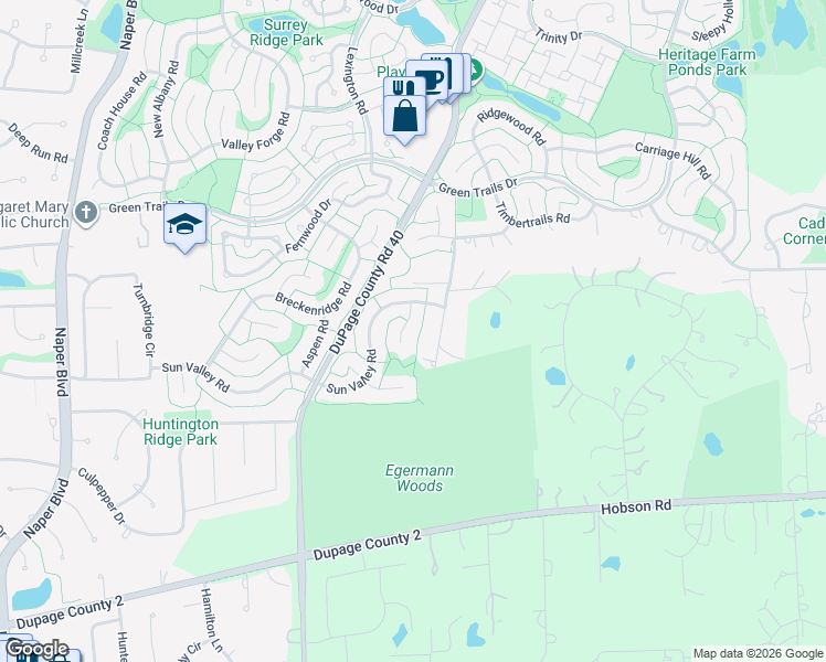 map of restaurants, bars, coffee shops, grocery stores, and more near 6765 Taos Court in Lisle