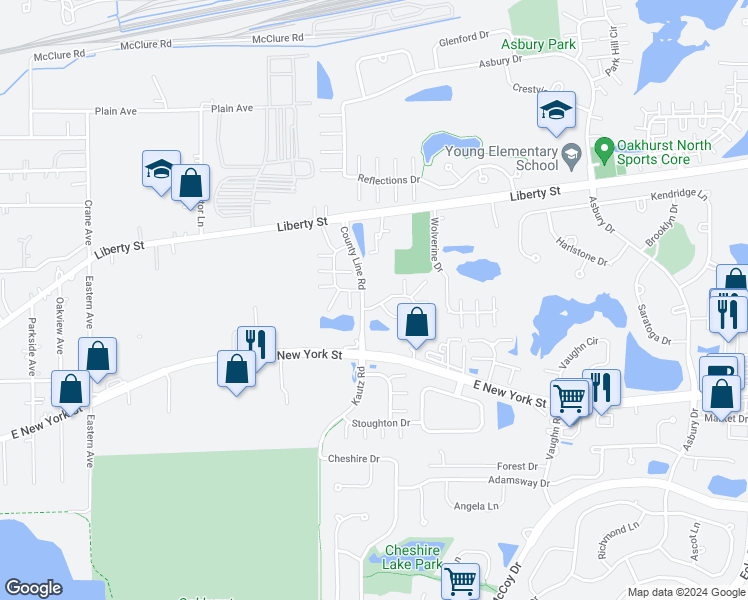 map of restaurants, bars, coffee shops, grocery stores, and more near 2254 Hudson Circle in Aurora