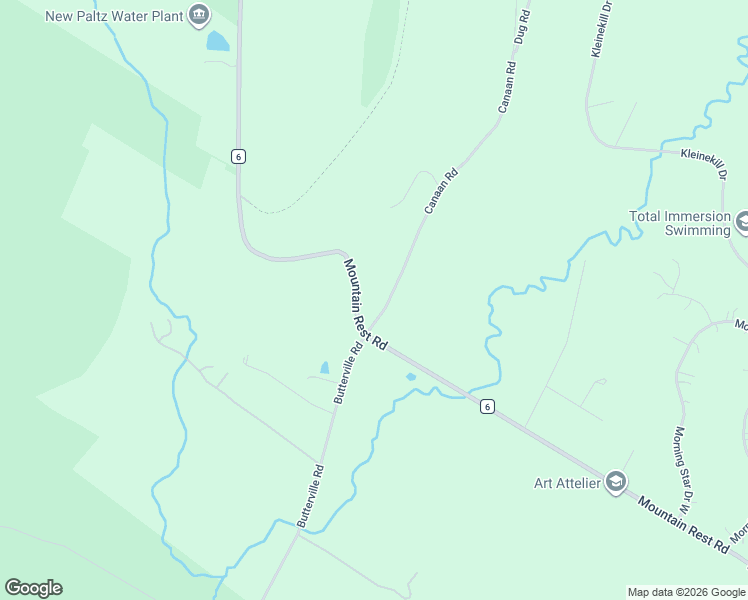 map of restaurants, bars, coffee shops, grocery stores, and more near 6 Canaan Road in New Paltz