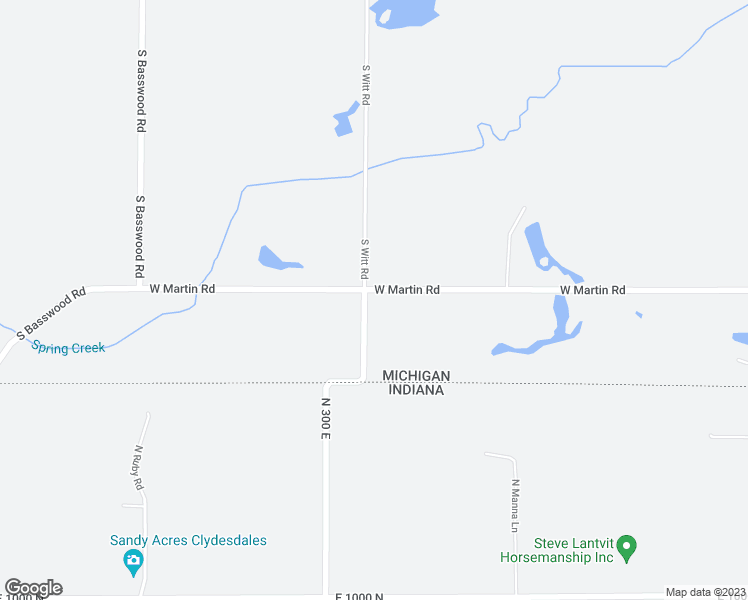 map of restaurants, bars, coffee shops, grocery stores, and more near 7700 West Martin Road in Three Oaks