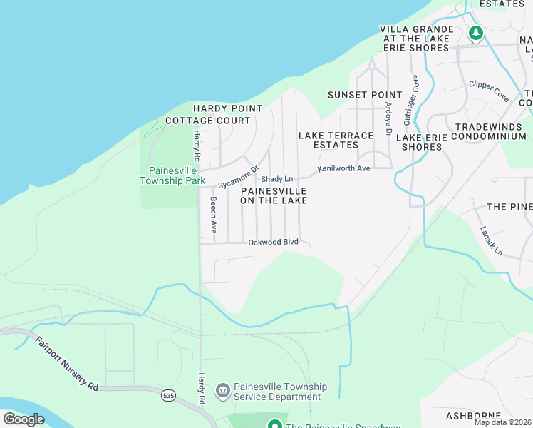 map of restaurants, bars, coffee shops, grocery stores, and more near 900 Fremont Avenue in Painesville