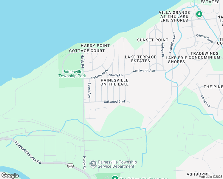 map of restaurants, bars, coffee shops, grocery stores, and more near 900 Fremont Avenue in Painesville