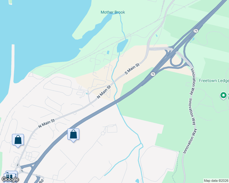 map of restaurants, bars, coffee shops, grocery stores, and more near 5455 North Main Street in Fall River