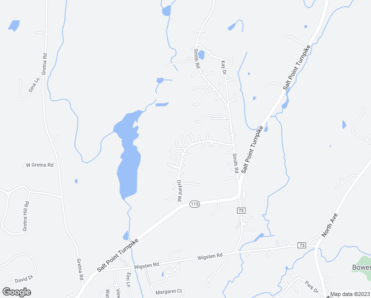 map of restaurants, bars, coffee shops, grocery stores, and more near 53 Oxford Road in Pleasant Valley