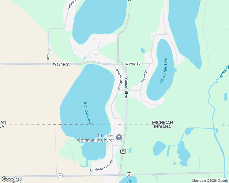 map of restaurants, bars, coffee shops, grocery stores, and more near 71166 Indiana Lake Drive in Union
