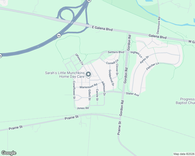 map of restaurants, bars, coffee shops, grocery stores, and more near 152 Atkinson Drive in Sugar Grove