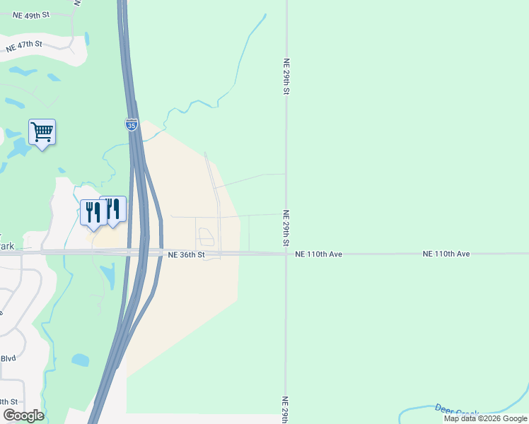 map of restaurants, bars, coffee shops, grocery stores, and more near 11117 Northeast 29th Street in Ankeny