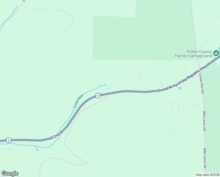 map of restaurants, bars, coffee shops, grocery stores, and more near 116 Struggle Lane in Coudersport