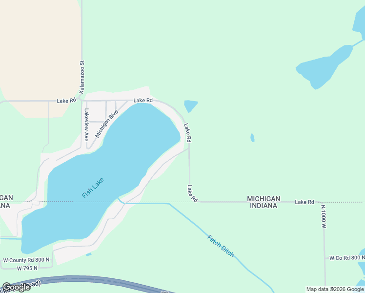 map of restaurants, bars, coffee shops, grocery stores, and more near 16438 East Lake Drive in White Pigeon
