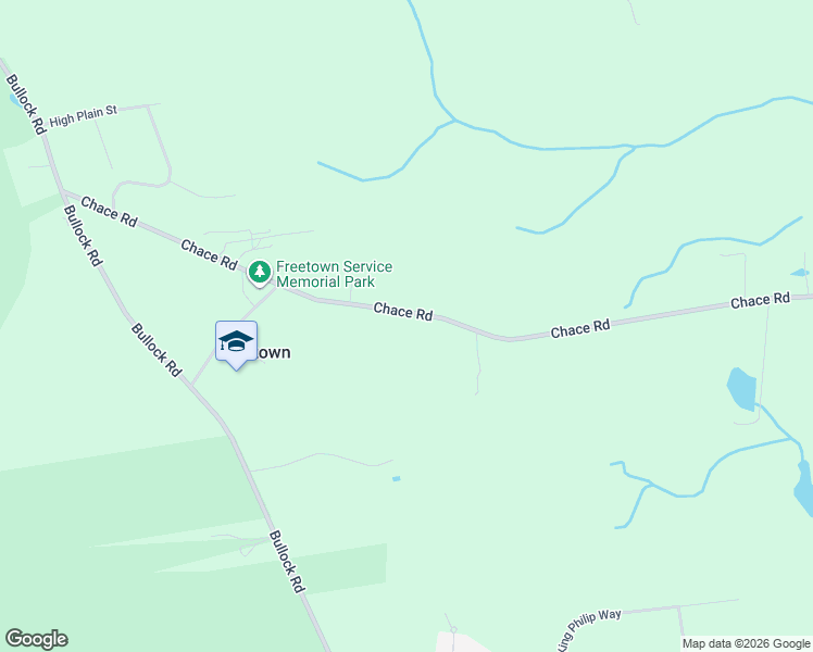 map of restaurants, bars, coffee shops, grocery stores, and more near 197 Chace Road in Freetown