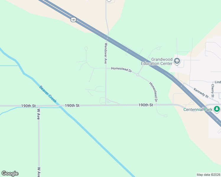 map of restaurants, bars, coffee shops, grocery stores, and more near 18900 Wendover Avenue in Granger