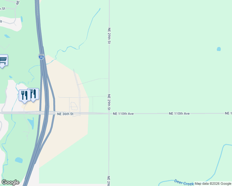 map of restaurants, bars, coffee shops, grocery stores, and more near 11117 Northeast 29th Street in Ankeny
