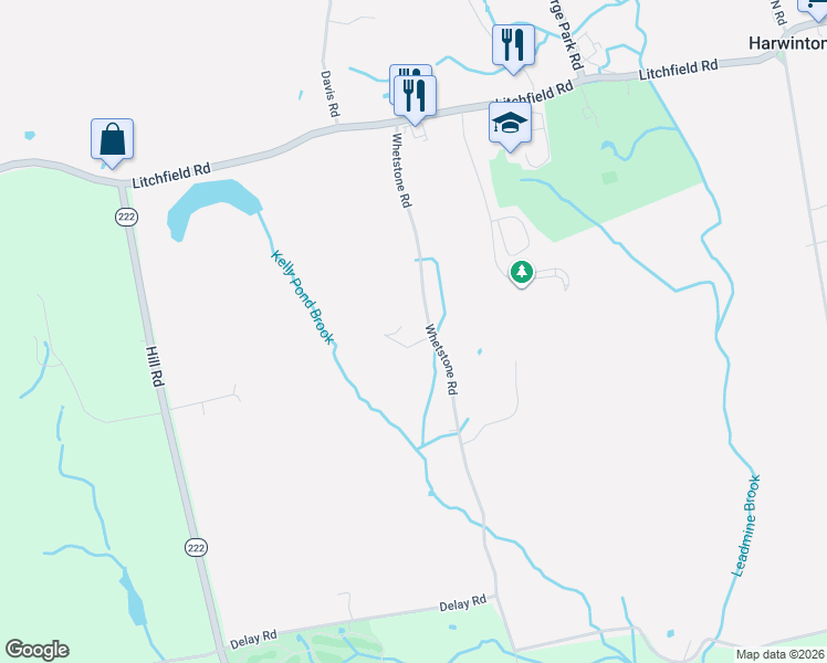 map of restaurants, bars, coffee shops, grocery stores, and more near 103 Whetstone Road in Harwinton