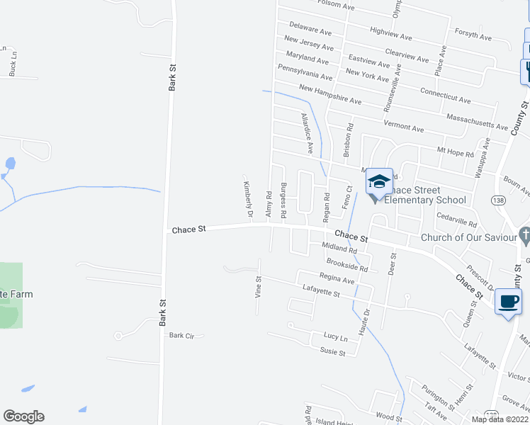 map of restaurants, bars, coffee shops, grocery stores, and more near 31 Almy Road in Somerset