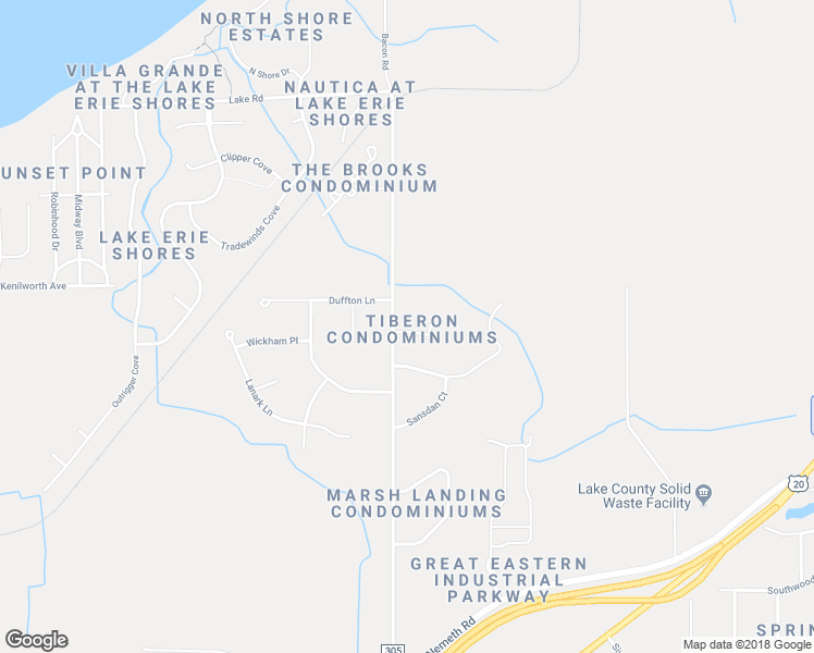 map of restaurants, bars, coffee shops, grocery stores, and more near 102 Northway Drive in Painesville