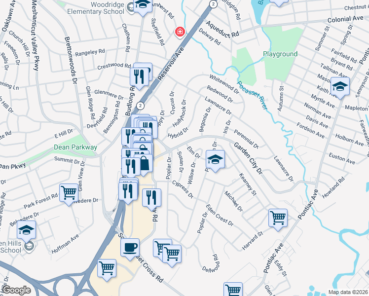 map of restaurants, bars, coffee shops, grocery stores, and more near 20 Susan Drive in Cranston