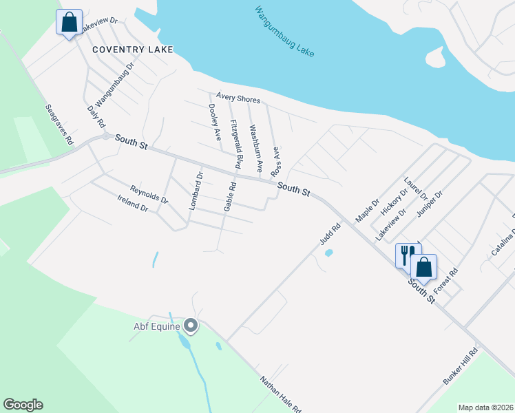 map of restaurants, bars, coffee shops, grocery stores, and more near 4 Healy Avenue in Coventry