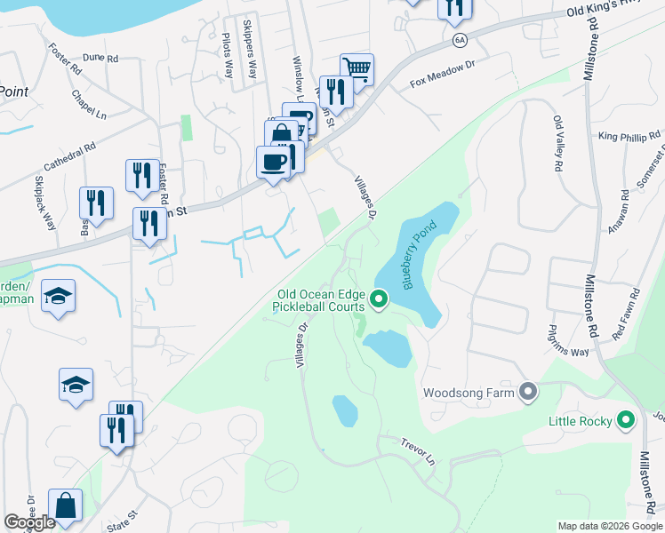map of restaurants, bars, coffee shops, grocery stores, and more near 139 Susanna Drive in Brewster