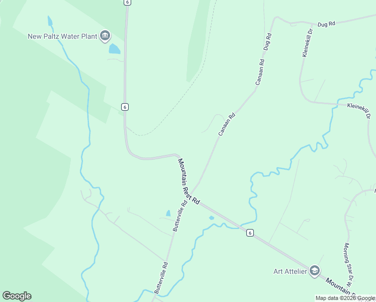 map of restaurants, bars, coffee shops, grocery stores, and more near 129 Mountain Rest Rd in New Paltz