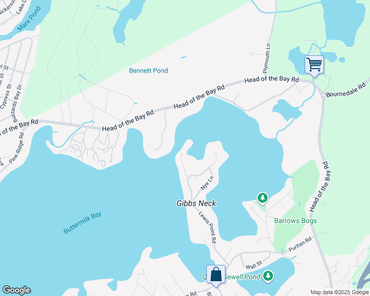 map of restaurants, bars, coffee shops, grocery stores, and more near 110 Lewis Point Road in Bourne