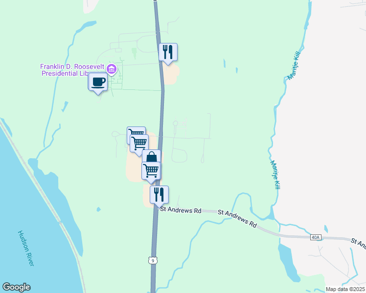 map of restaurants, bars, coffee shops, grocery stores, and more near 12 Farm Lane in Hyde Park