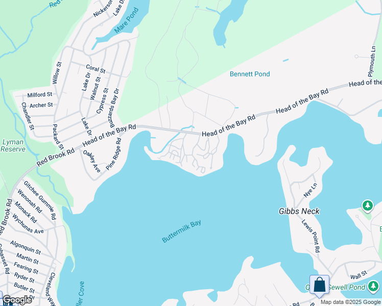 map of restaurants, bars, coffee shops, grocery stores, and more near 8 Windy Road in Bourne
