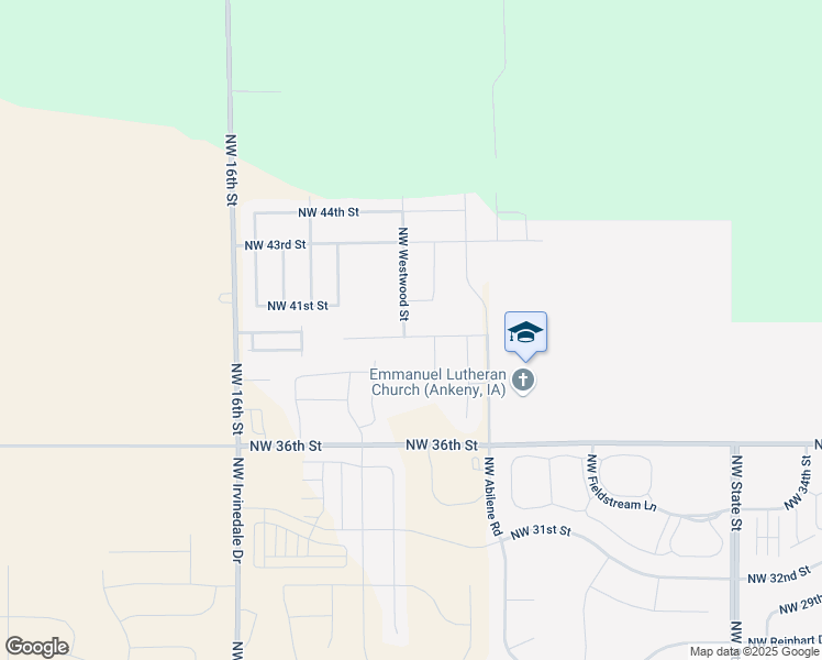map of restaurants, bars, coffee shops, grocery stores, and more near 2418 NW 40th St. in Ankeny