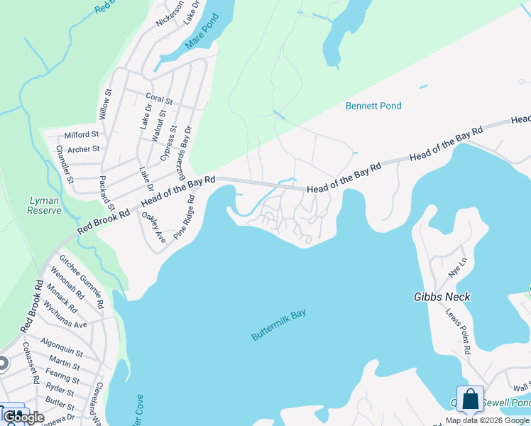 map of restaurants, bars, coffee shops, grocery stores, and more near 16 Thompson Road in Bourne