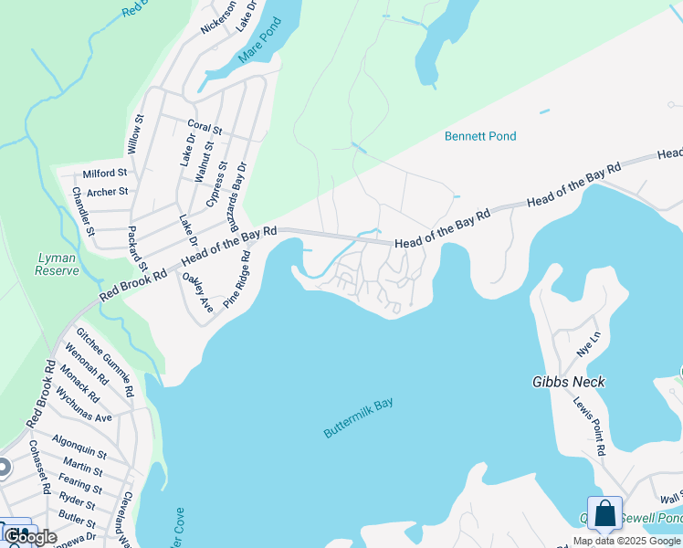 map of restaurants, bars, coffee shops, grocery stores, and more near 16 Thompson Road in Bourne