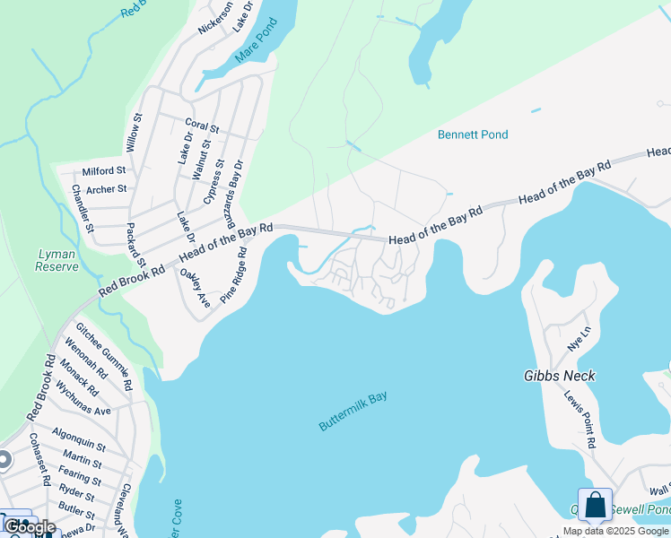map of restaurants, bars, coffee shops, grocery stores, and more near 16 Thompson Road in Bourne