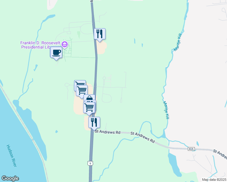 map of restaurants, bars, coffee shops, grocery stores, and more near 12 Farm Lane in Hyde Park