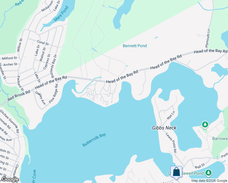 map of restaurants, bars, coffee shops, grocery stores, and more near 10f Hideaway Road in Bourne