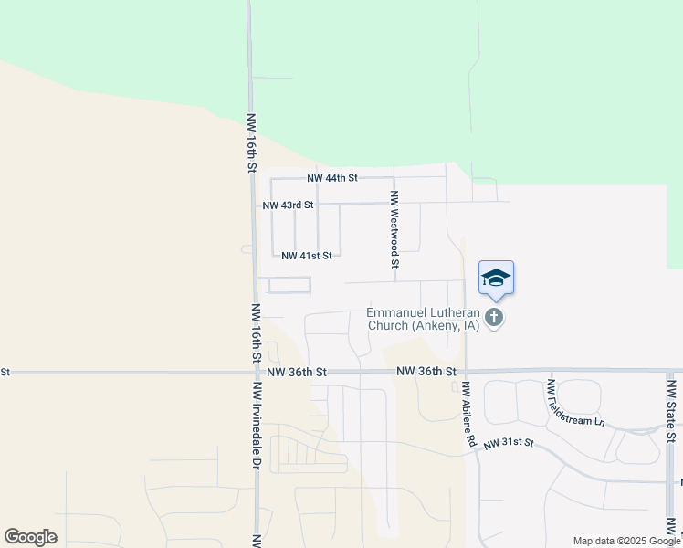 map of restaurants, bars, coffee shops, grocery stores, and more near 2704 NW 40th St. in Ankeny