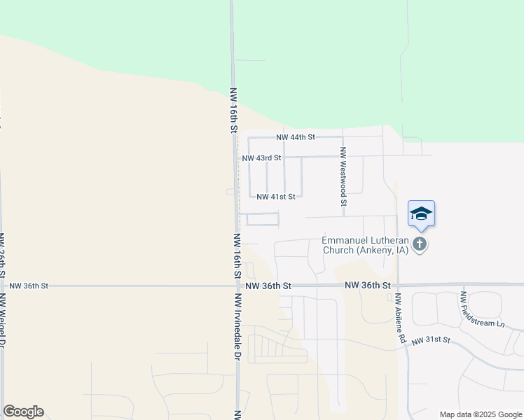 map of restaurants, bars, coffee shops, grocery stores, and more near 2836 North West 40th Lane in Ankeny