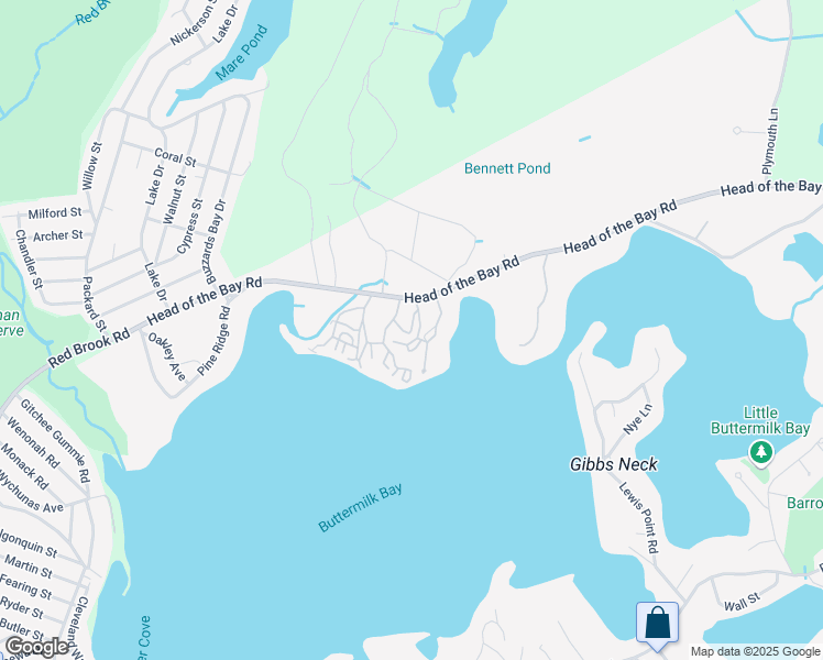 map of restaurants, bars, coffee shops, grocery stores, and more near 8 Windy Road in Bourne