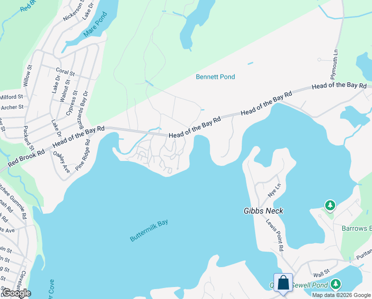map of restaurants, bars, coffee shops, grocery stores, and more near 10f Hideaway Road in Bourne