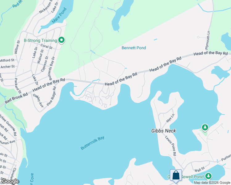 map of restaurants, bars, coffee shops, grocery stores, and more near 10f Hideaway Road in Bourne