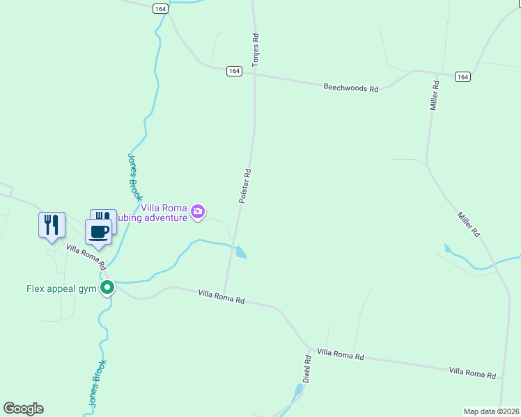 map of restaurants, bars, coffee shops, grocery stores, and more near 58 Polster Road in Callicoon