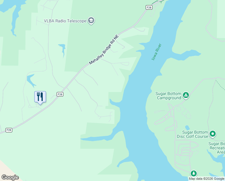 map of restaurants, bars, coffee shops, grocery stores, and more near 2331 Rice Ridge Lane Northeast in North Liberty