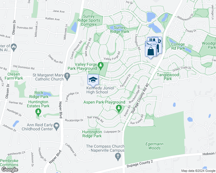 map of restaurants, bars, coffee shops, grocery stores, and more near 2803 Garden Drive in Lisle