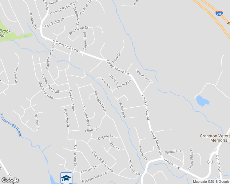 map of restaurants, bars, coffee shops, grocery stores, and more near 39 Century Lane in Cranston