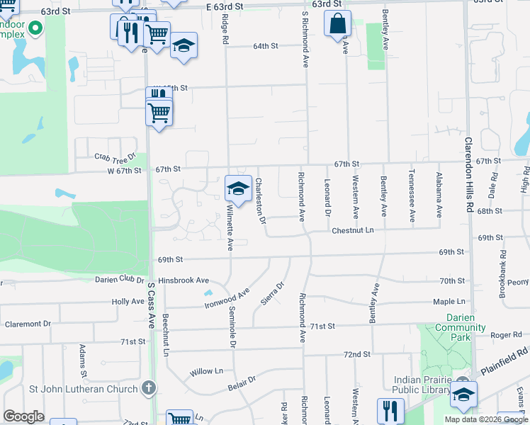 map of restaurants, bars, coffee shops, grocery stores, and more near 834 Columbia Lane in Darien