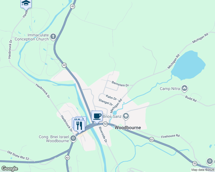 map of restaurants, bars, coffee shops, grocery stores, and more near 7 Kortright Street in Woodbourne