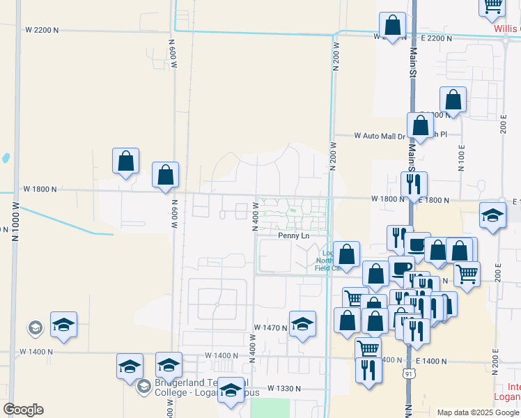 map of restaurants, bars, coffee shops, grocery stores, and more near 2 Somerset Place in Logan