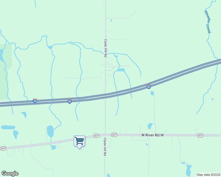 map of restaurants, bars, coffee shops, grocery stores, and more near Interstate 90 in Geneva