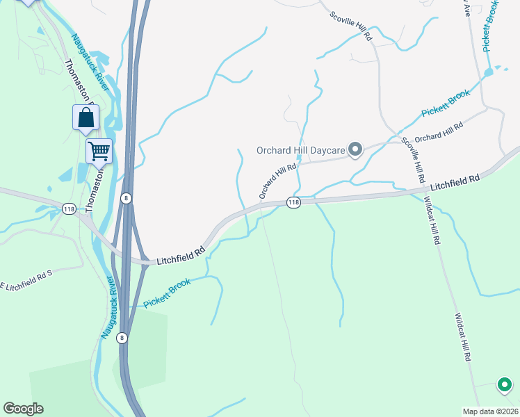 map of restaurants, bars, coffee shops, grocery stores, and more near 3 Birch Hill Road in Harwinton
