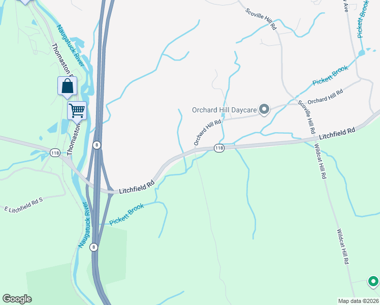 map of restaurants, bars, coffee shops, grocery stores, and more near 3 Birch Hill Road in Harwinton